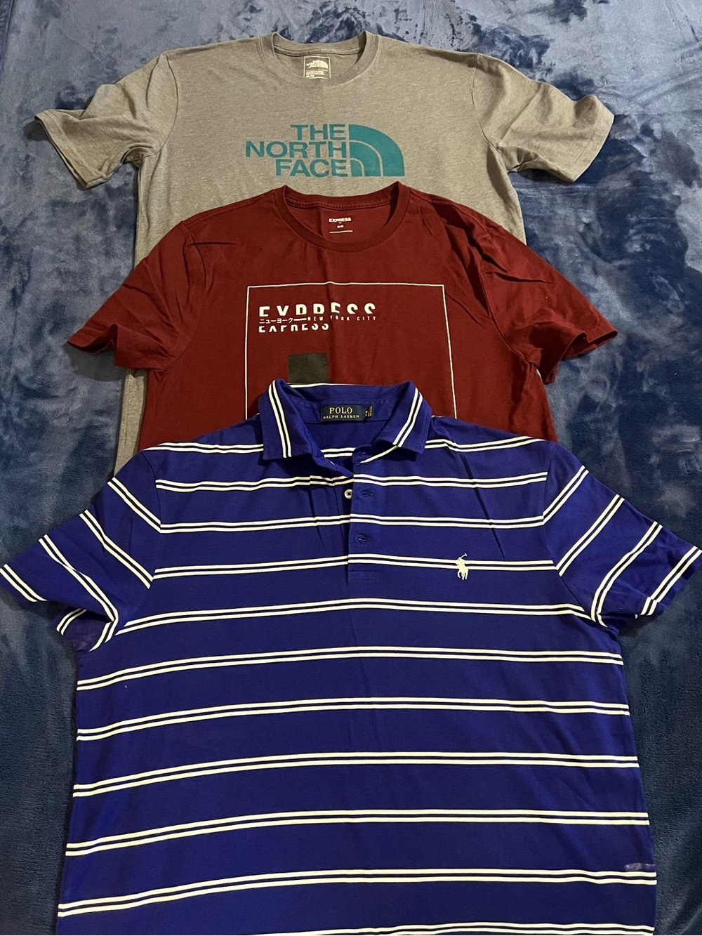 Men’s Designer T-Shirt Bundle | Polo Ralph Lauren, The North Face, Express Sz M